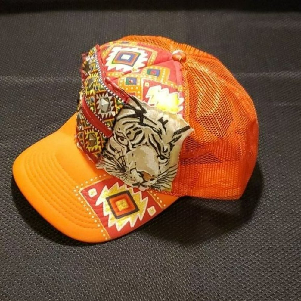 Trucker Hat, Custom Patchwork Euc - image 4